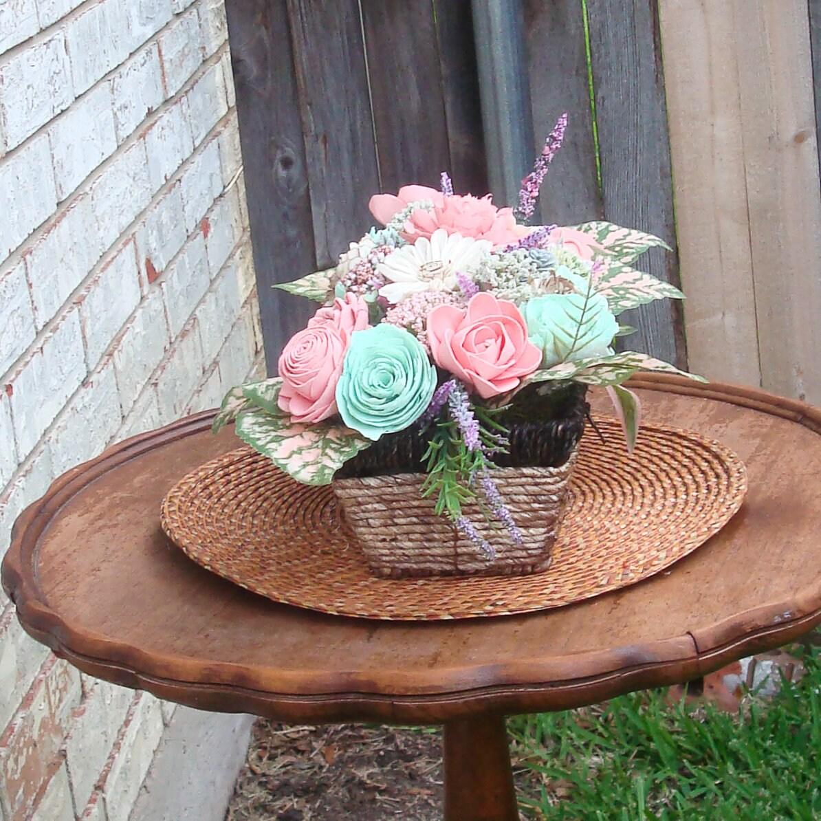 Rustic Sola Wood Flowers, Eco-Friendly Floral Arrangement, Keepsake Floral, Centerpiece, Farmhouse Decor
