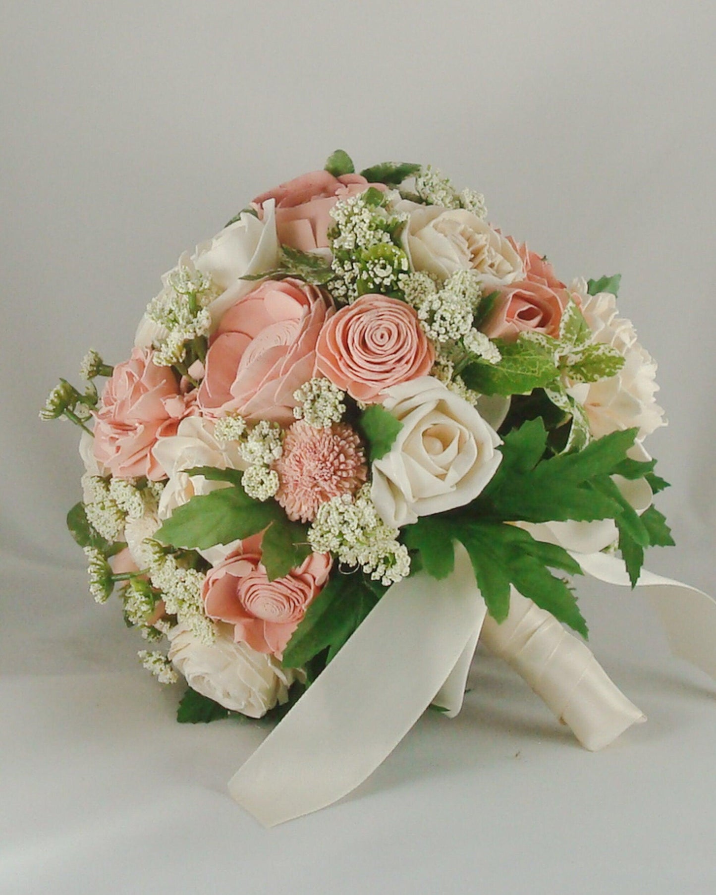 Bridal bouquet, pink and white wedding flowers, bridesmaids bouquet