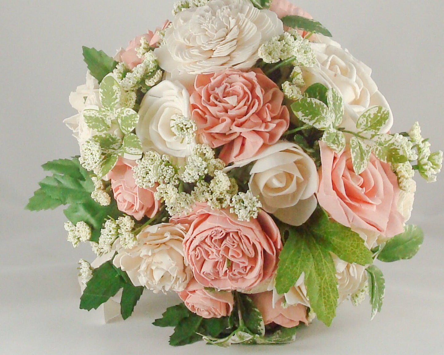 Bridal bouquet, pink and white wedding flowers, bridesmaids bouquet