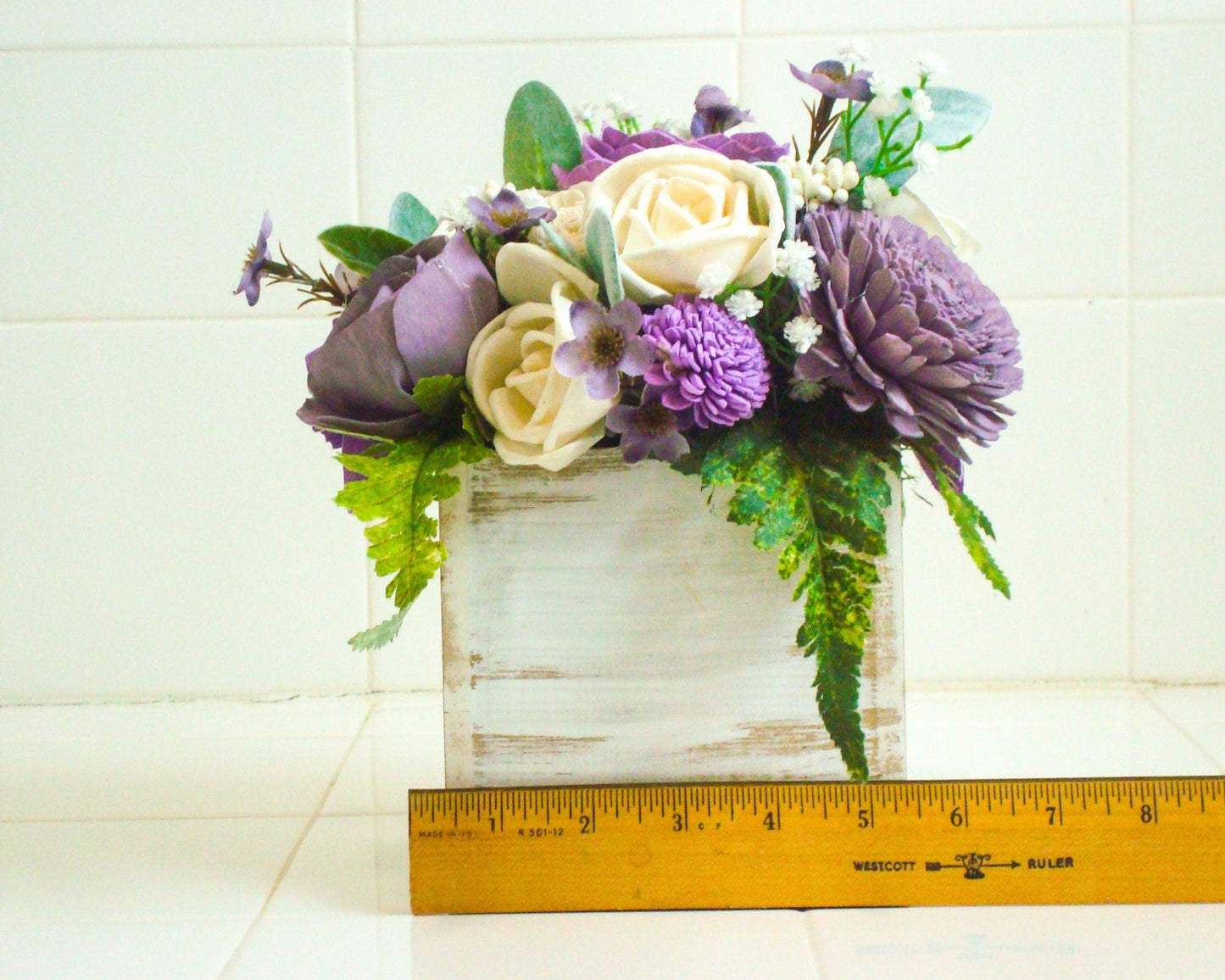 Purple Sola Wood Flower Centerpiece – Bridal, Dining Room & Gift Arrangement