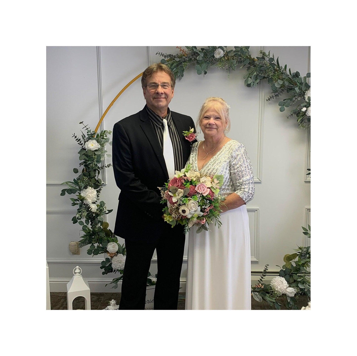 Mauve & Pink Sola Wood Bridal Bouquet – Rustic Wedding Keepsake, Eco-Friendly Flowers