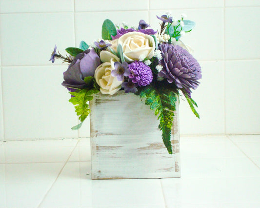 Purple Sola Wood Flower Centerpiece – Bridal, Dining Room & Gift Arrangement